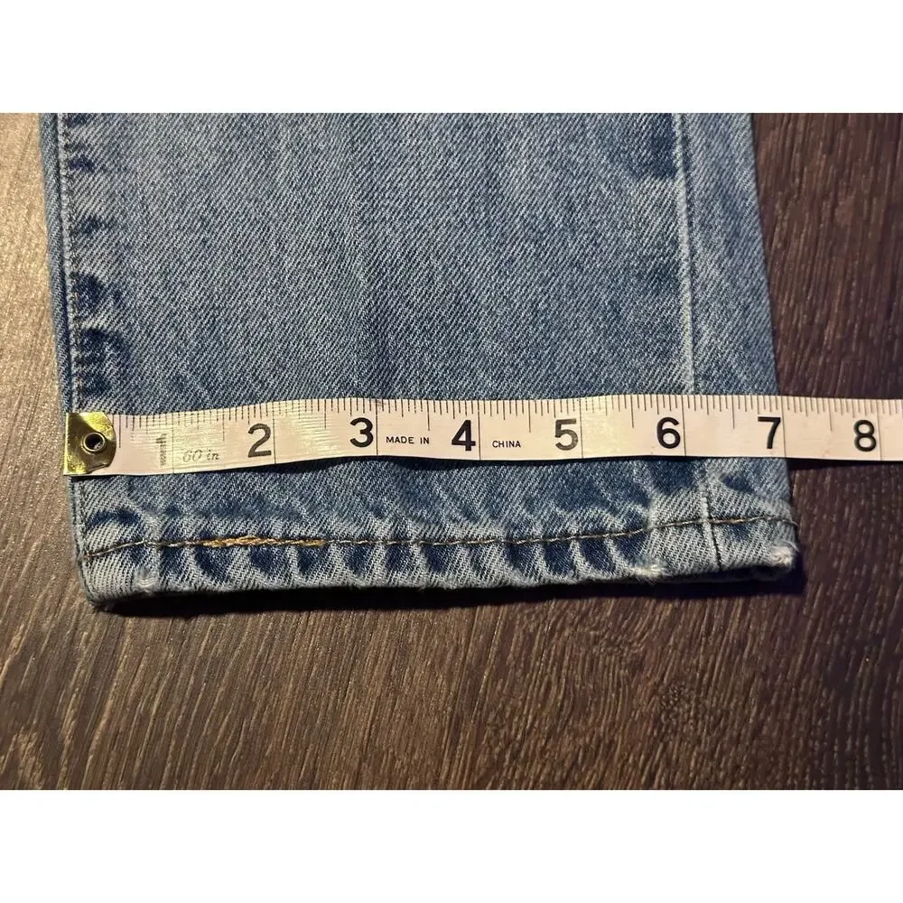 Levi's White Oak Cone Denim Selvedge Blue Jeans Distressed Size 30x34 Zip Fly